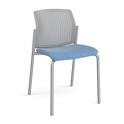 Santana 4 leg stacking chair with fabric seat and perforated back - SUP100-C-G