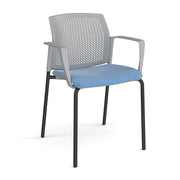 Santana 4 leg stacking chair with fabric seat and perforated back (Part 3)