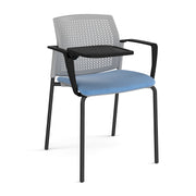 Santana 4 leg stacking chair with fabric seat and perforated back (Part 3)