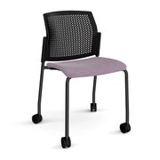 Santana 4 leg mobile chair with fabric seat and perforated back (Part 4)