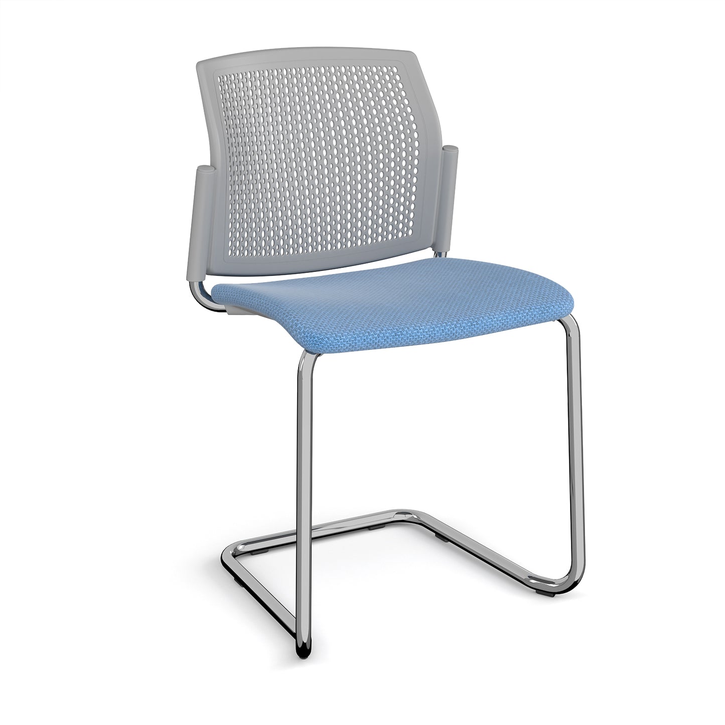 Santana cantilever chair with fabric seat and perforated back - SUP300-C-G