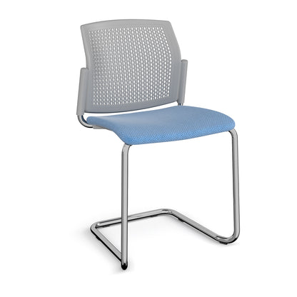 Santana cantilever chair with fabric seat and perforated back - SUP300-C-G