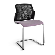 Santana cantilever chair with fabric seat and perforated back (Part 2)