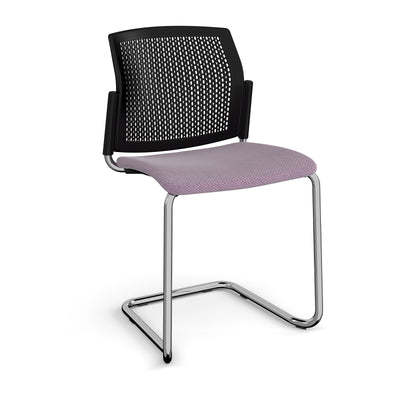 Santana cantilever chair with fabric seat and perforated back - SUP300-C-K