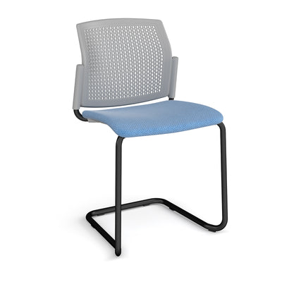 Santana cantilever chair with fabric seat and perforated back - SUP300-K-G