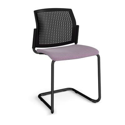 Santana cantilever chair with fabric seat and perforated back - SUP300-K-K