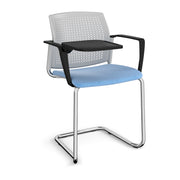 Santana cantilever chair with fabric seat and perforated back
