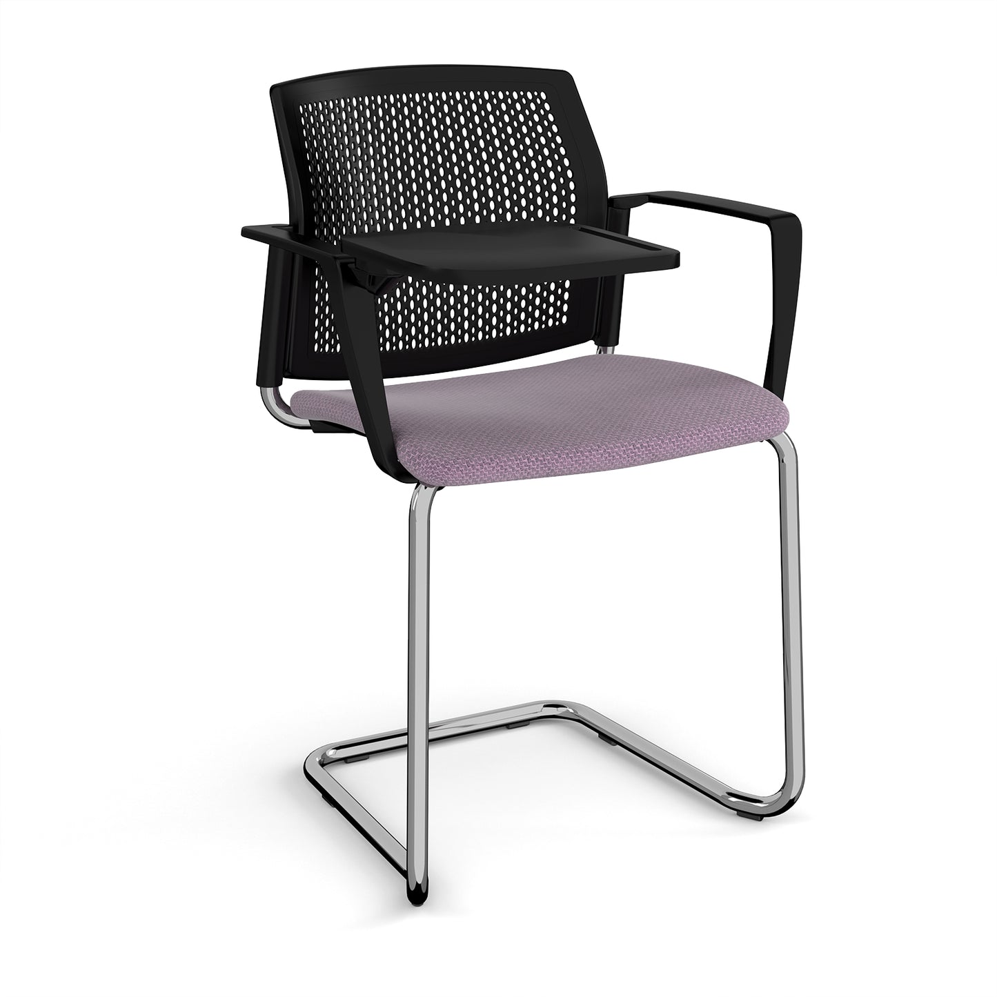 Santana cantilever chair with fabric seat and perforated back - SUP302-C-K