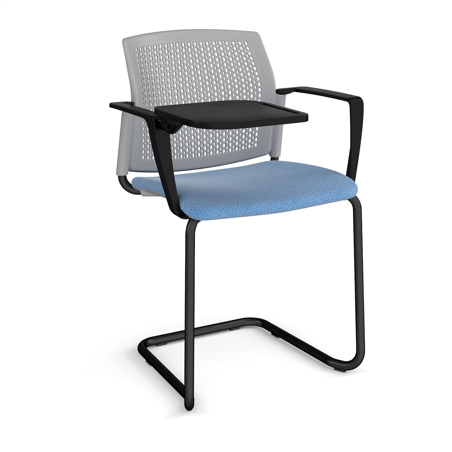 Santana cantilever chair with fabric seat and perforated back - SUP302-K-G