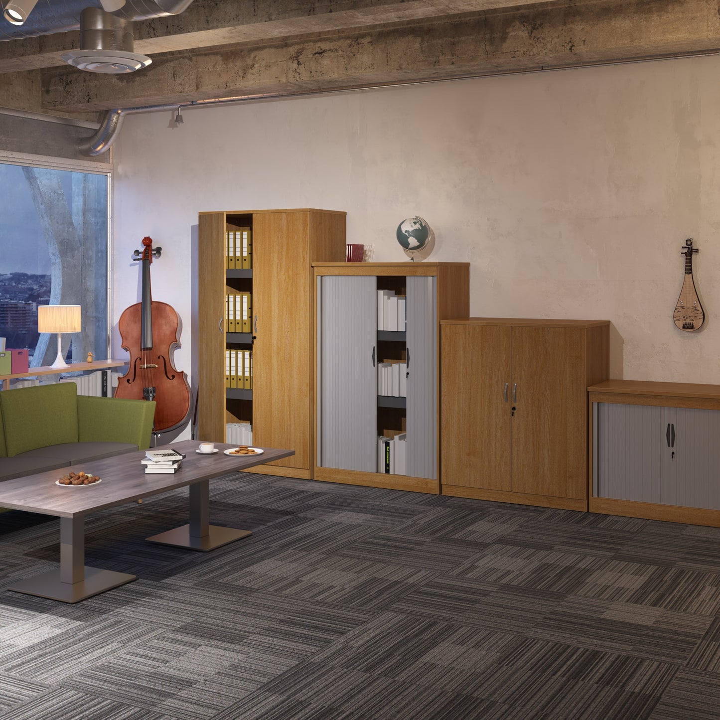 Systems horizontal tambour door cupboard