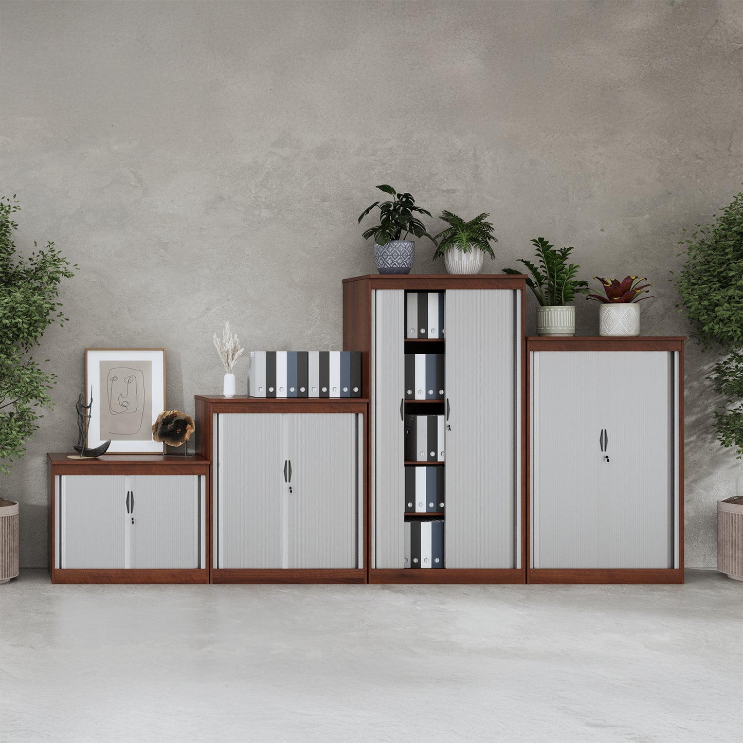 Systems horizontal tambour door cupboard