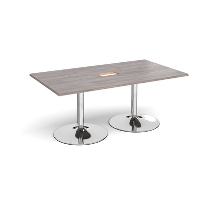 Trumpet base rectangular power ready boardroom table - TB18-CO-C-GO