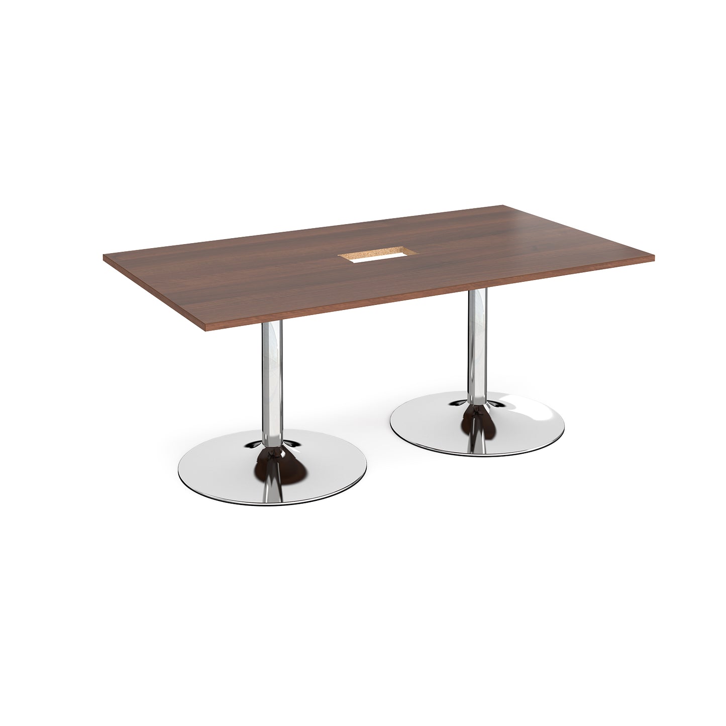 Trumpet base rectangular power ready boardroom table - TB18-CO-C-W