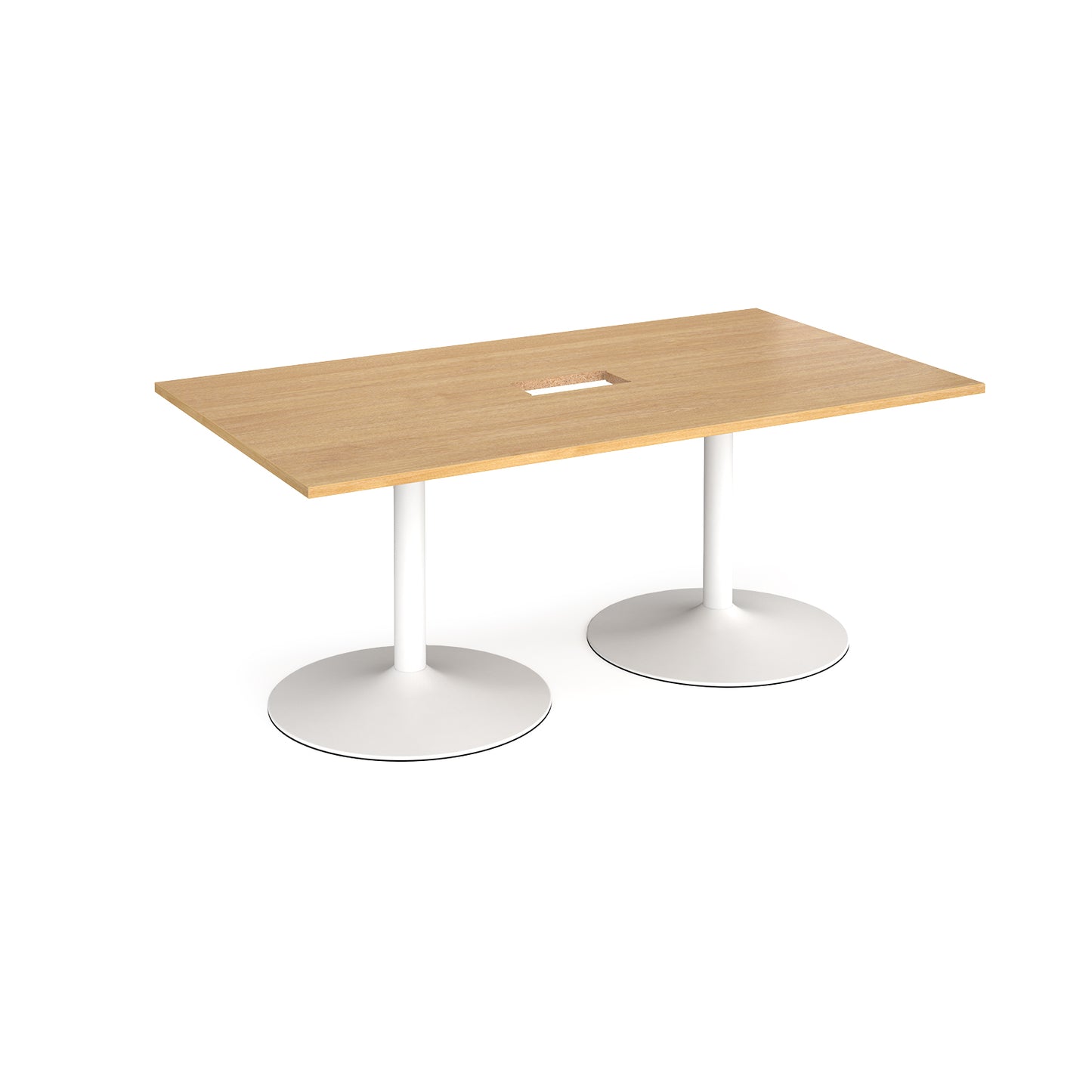 Trumpet base rectangular power ready boardroom table - TB18-CO-WH-O
