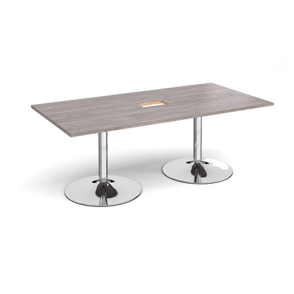 Trumpet base rectangular power ready boardroom table - TB20-CO-C-GO