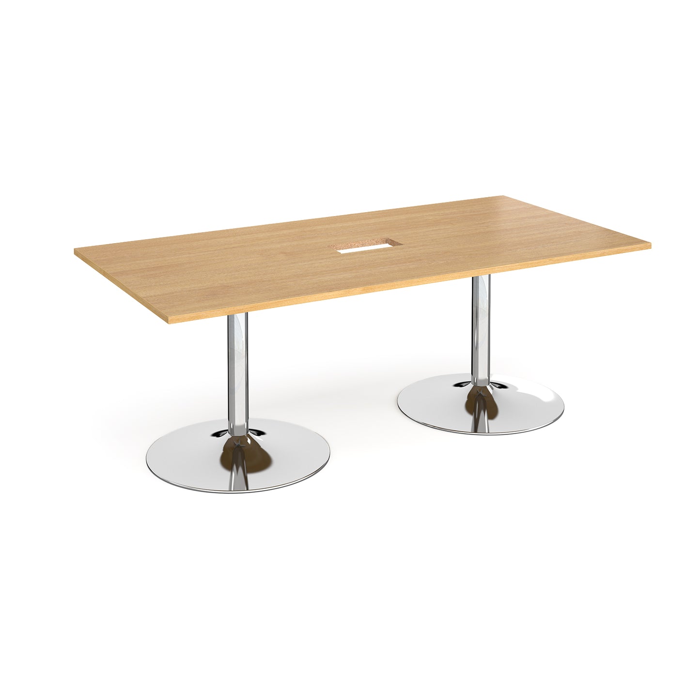Trumpet base rectangular power ready boardroom table - TB20-CO-C-O