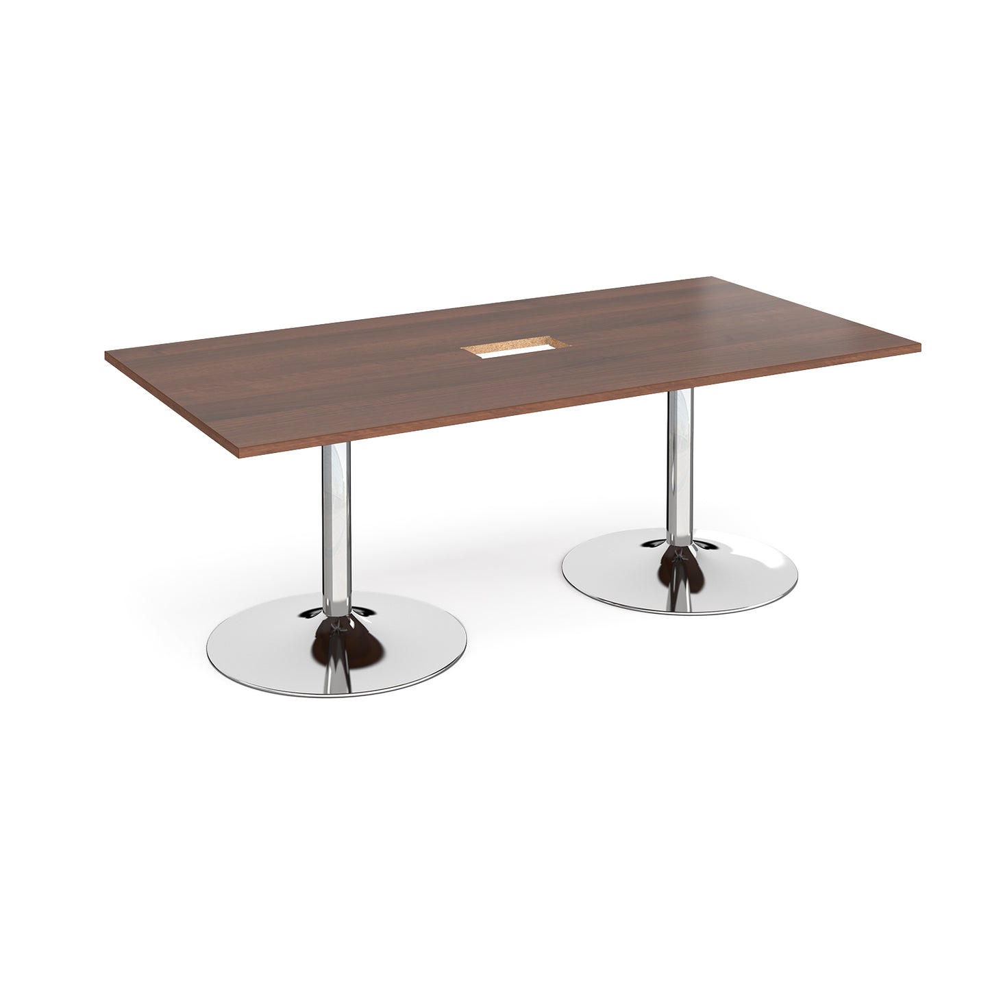 Trumpet base rectangular power ready boardroom table - TB20-CO-C-W