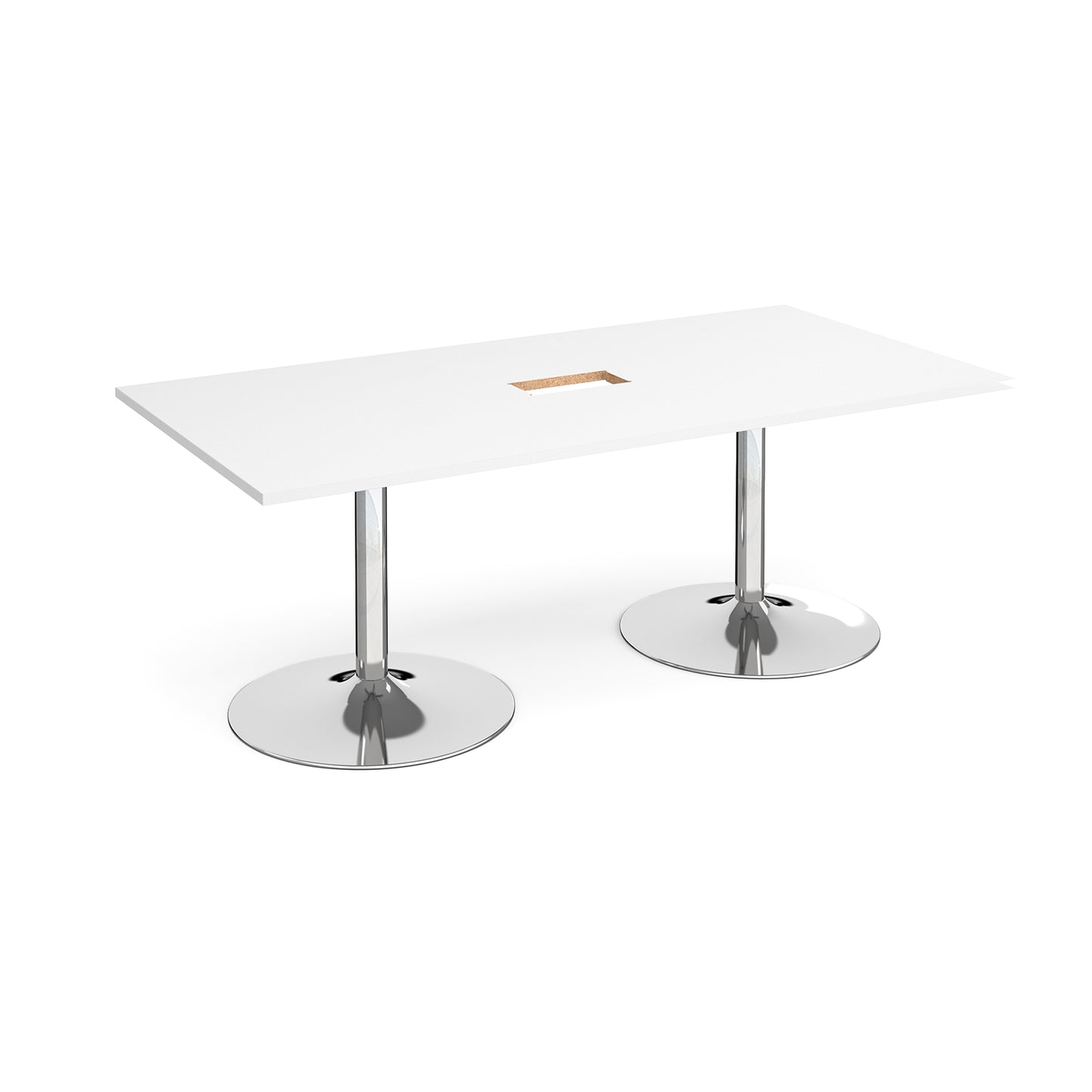 Trumpet base rectangular power ready boardroom table - TB20-CO-C-WH