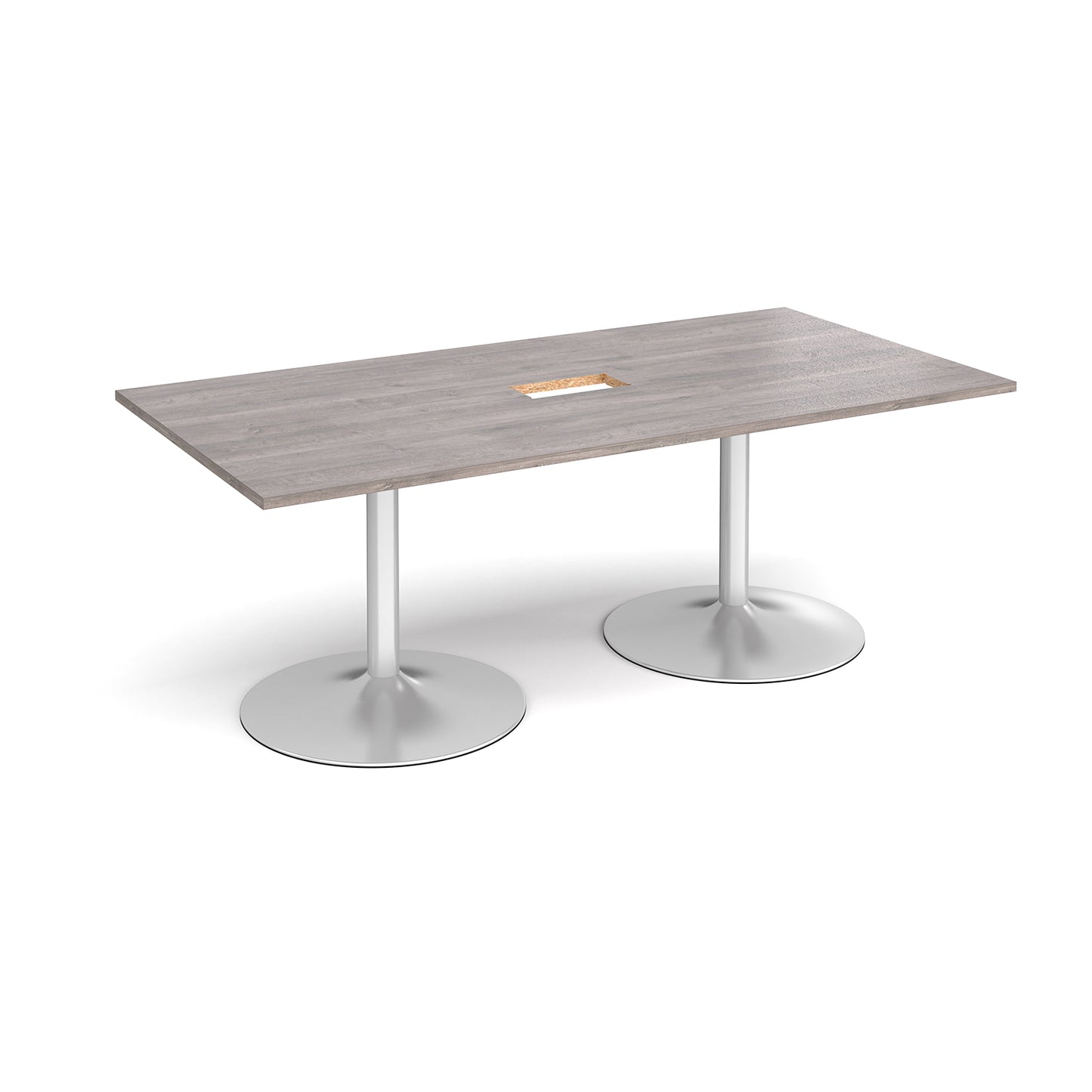 Trumpet base rectangular power ready boardroom table - TB20-CO-S-GO