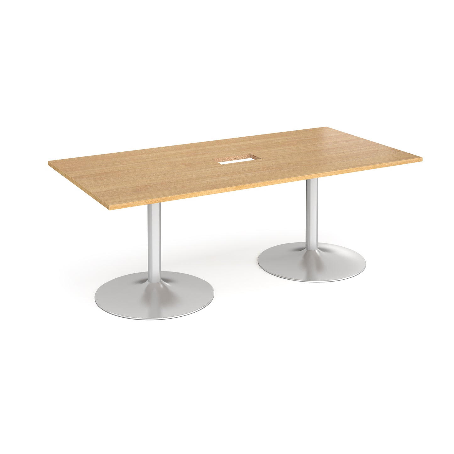 Trumpet base rectangular power ready boardroom table - TB20-CO-S-O
