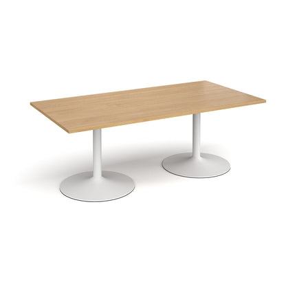 Trumpet base rectangular boardroom table - TB20-WH-O