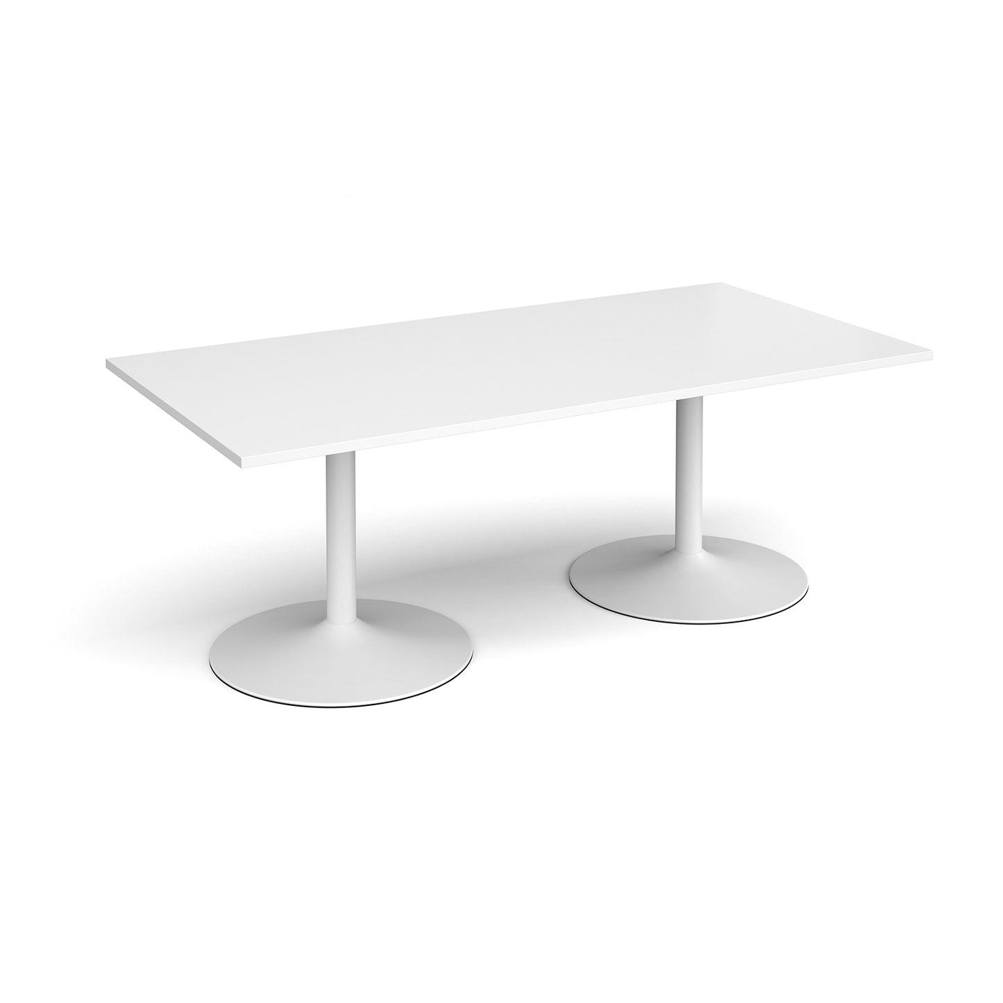 Trumpet base rectangular boardroom table - TB20-WH-WH