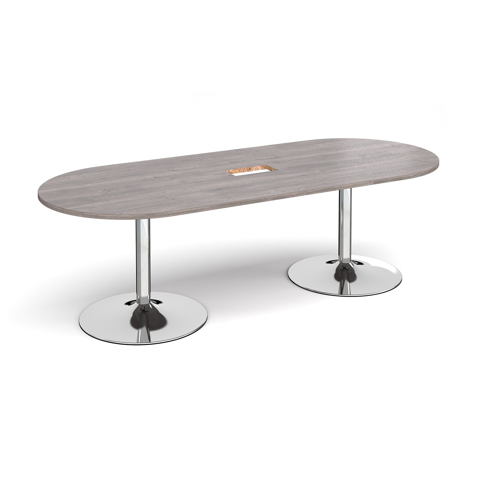 Trumpet base radial end power ready boardroom table - TB24-CO-C-GO
