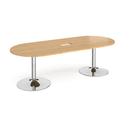 Trumpet base radial end power ready boardroom table - TB24-CO-C-O