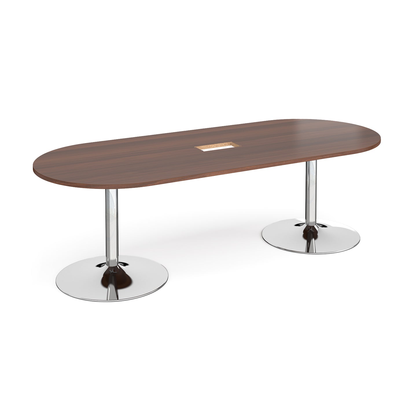 Trumpet base radial end power ready boardroom table - TB24-CO-C-W