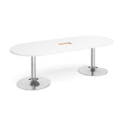 Trumpet base radial end power ready boardroom table