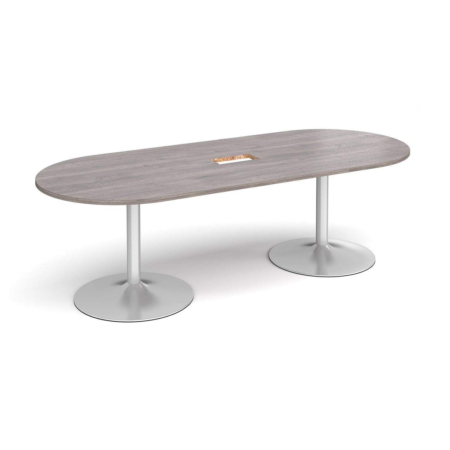 Trumpet base radial end power ready boardroom table - TB24-CO-S-GO