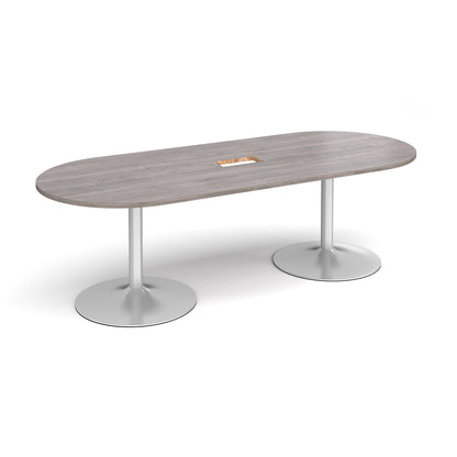 Trumpet base radial end power ready boardroom table - TB24-CO-S-GO