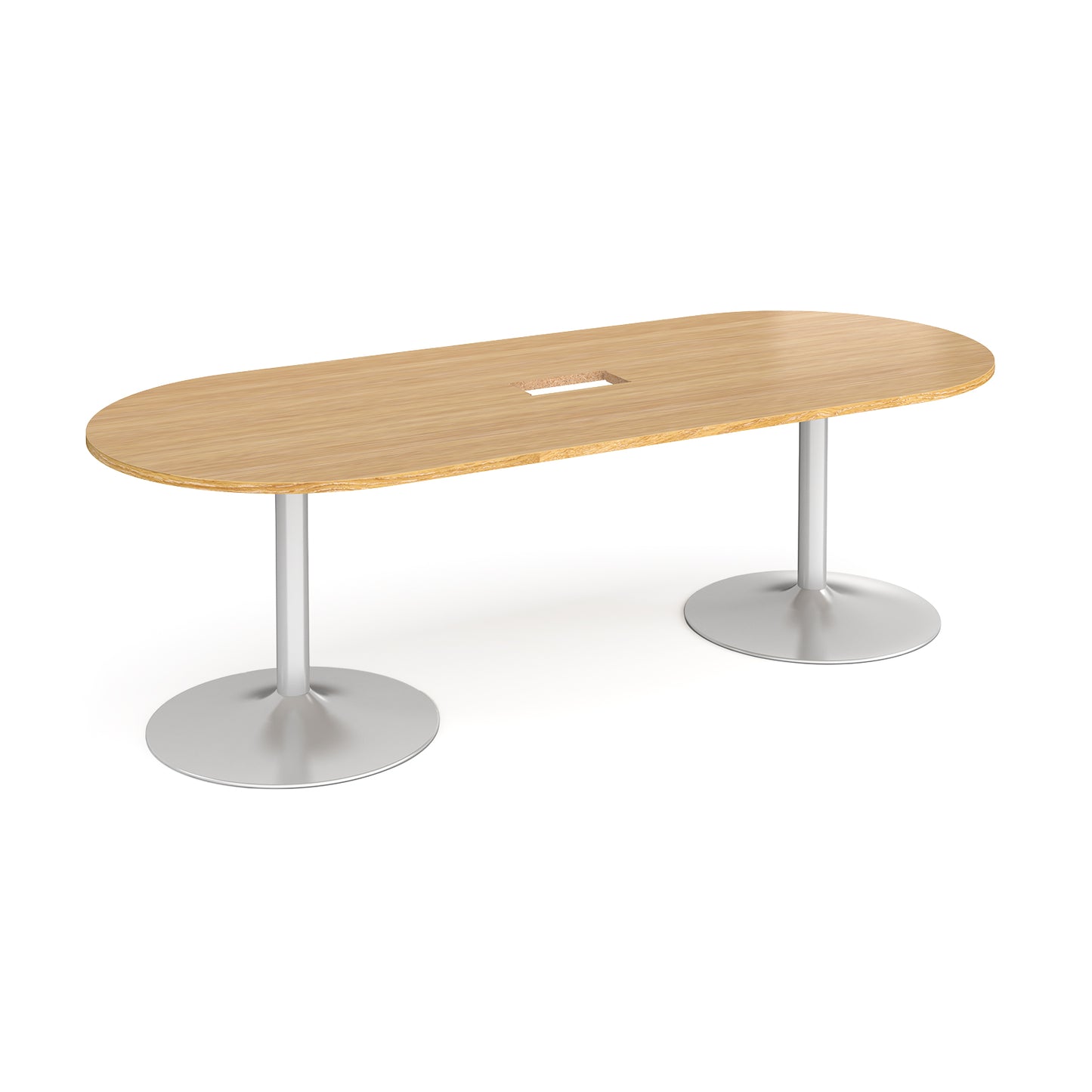 Trumpet base radial end power ready boardroom table - TB24-CO-S-O