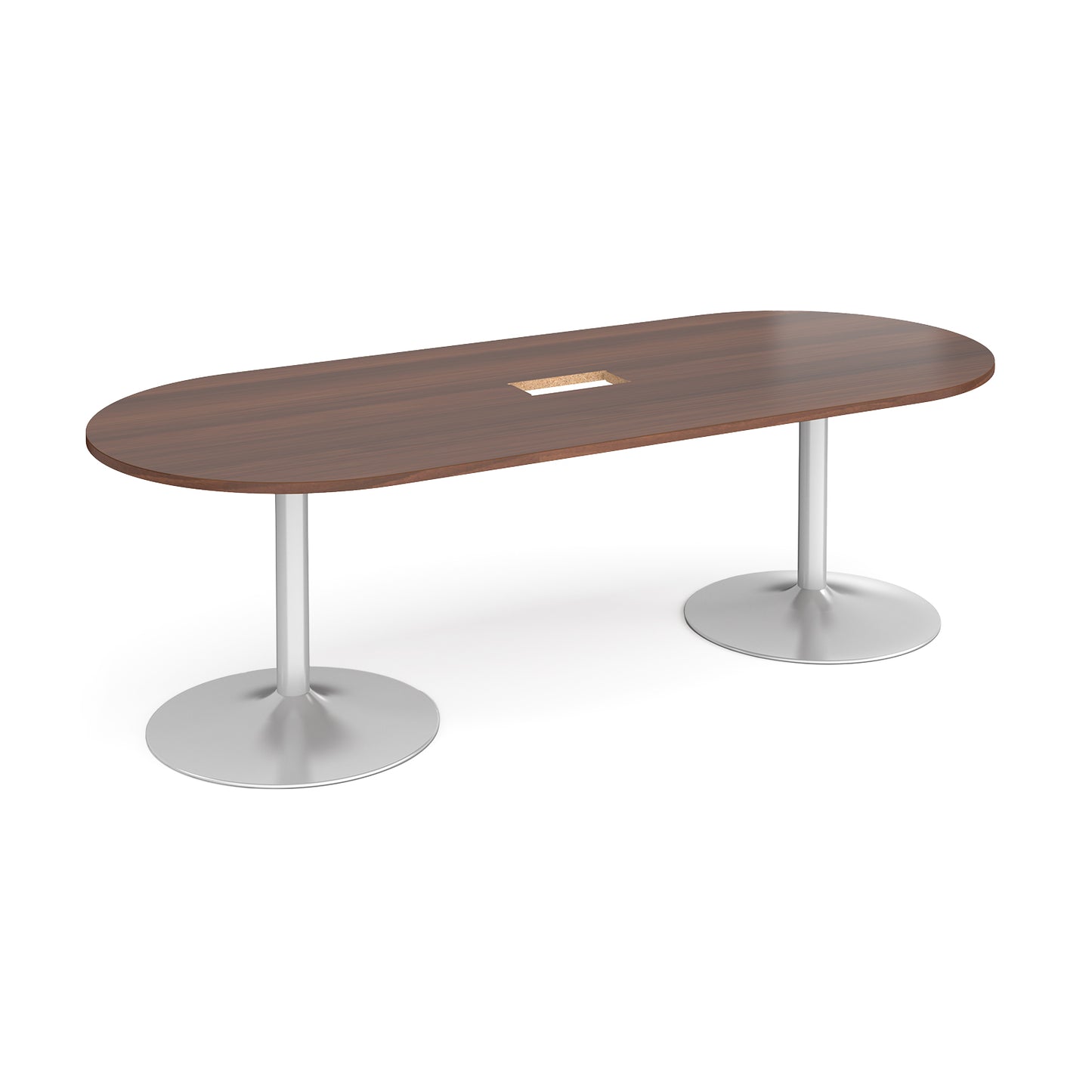Trumpet base radial end power ready boardroom table - TB24-CO-S-W