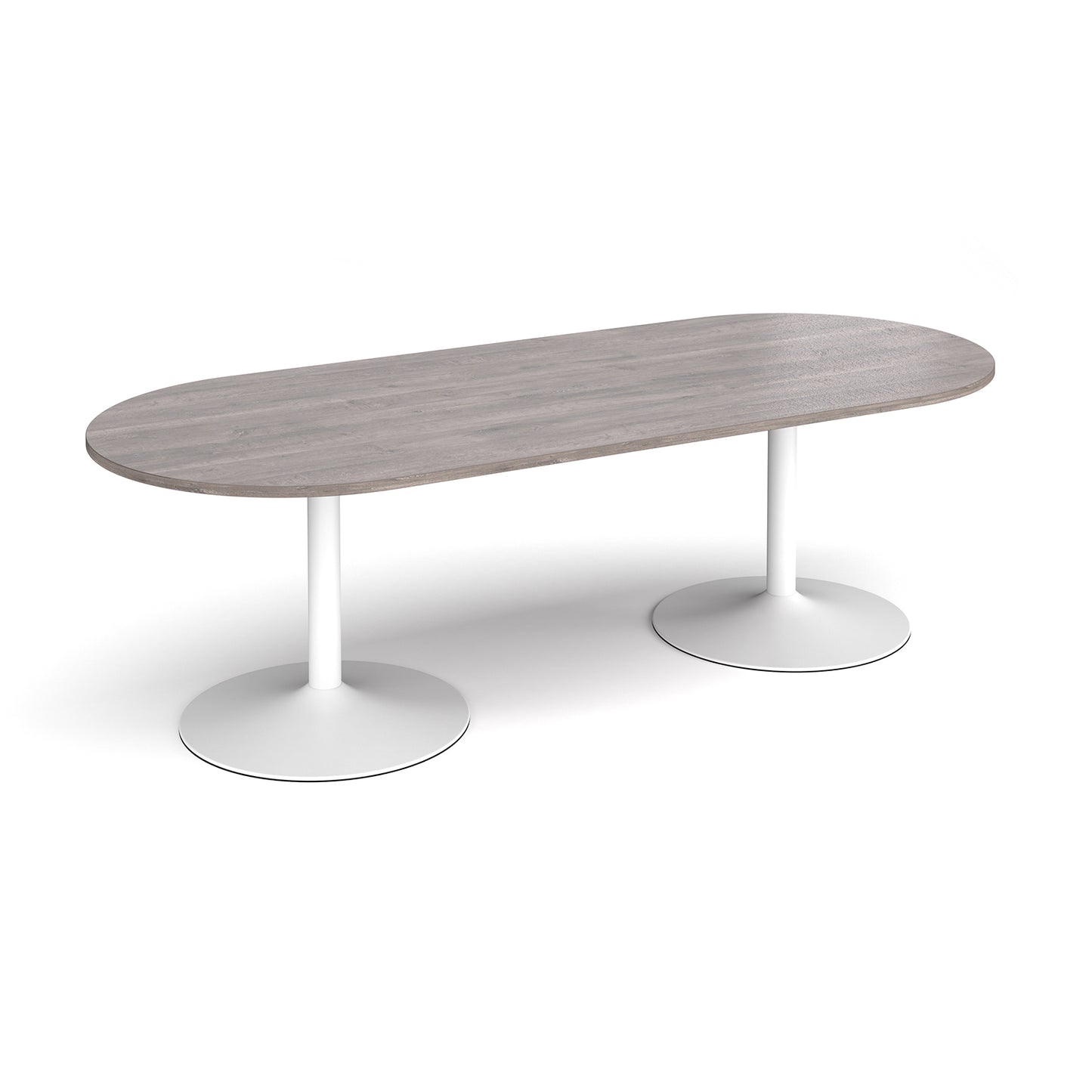 Trumpet base radial end boardroom table - TB24-WH-GO