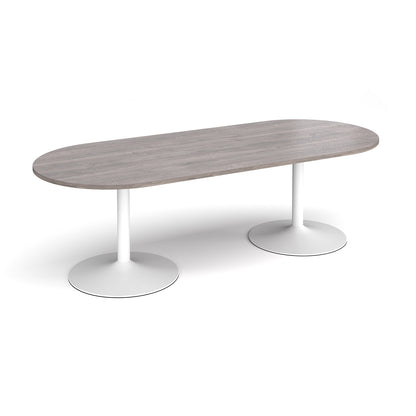 Trumpet base radial end boardroom table - TB24-WH-GO