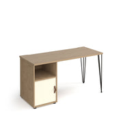 Tikal hairpin 600mm deep desk with support pedestal and cupboard door