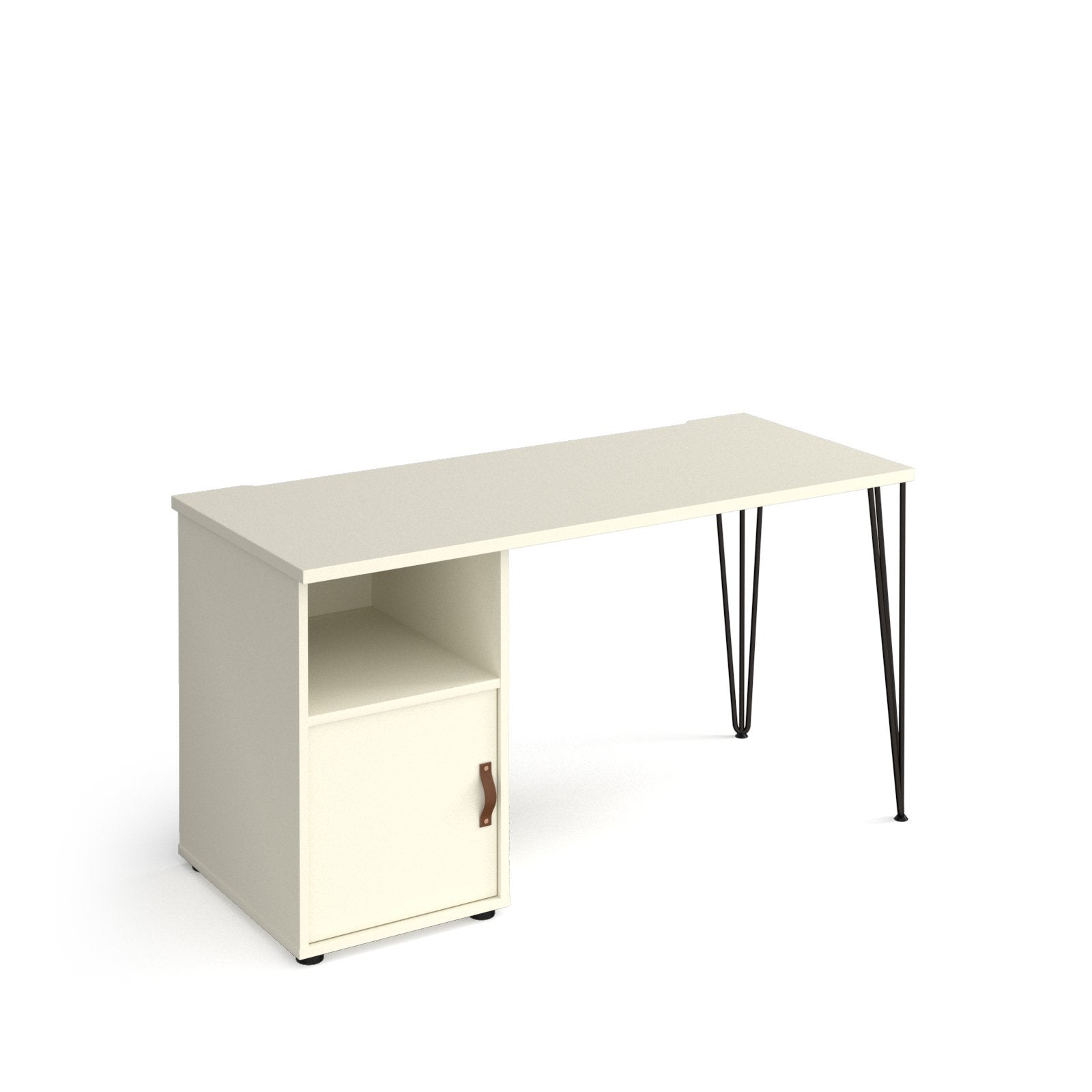 Tikal hairpin 600mm deep desk with support pedestal and cupboard door