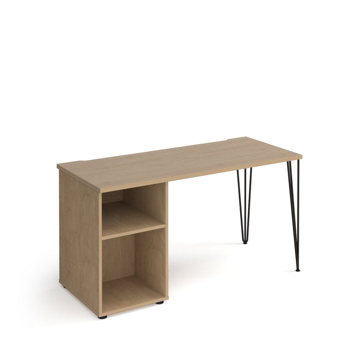 Tikal hairpin 600mm deep desk with support pedestal