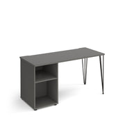 Tikal hairpin 600mm deep desk with support pedestal