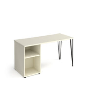 Tikal hairpin 600mm deep desk with support pedestal
