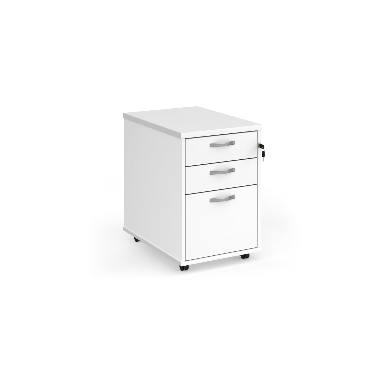 Tall mobile pedestal with silver handles - TMPWH