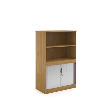 Systems Combi Unit With Tambour And Open Top 1600mm - Beech