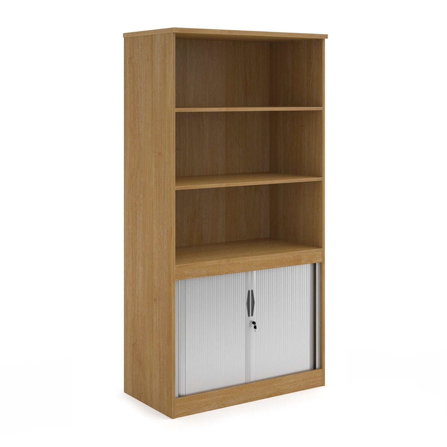 Systems Combi Unit With Tambour And Open Top 2000mm - Oak