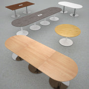 Trumpet base radial end boardroom table