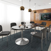 Trumpet base rectangular power ready boardroom table