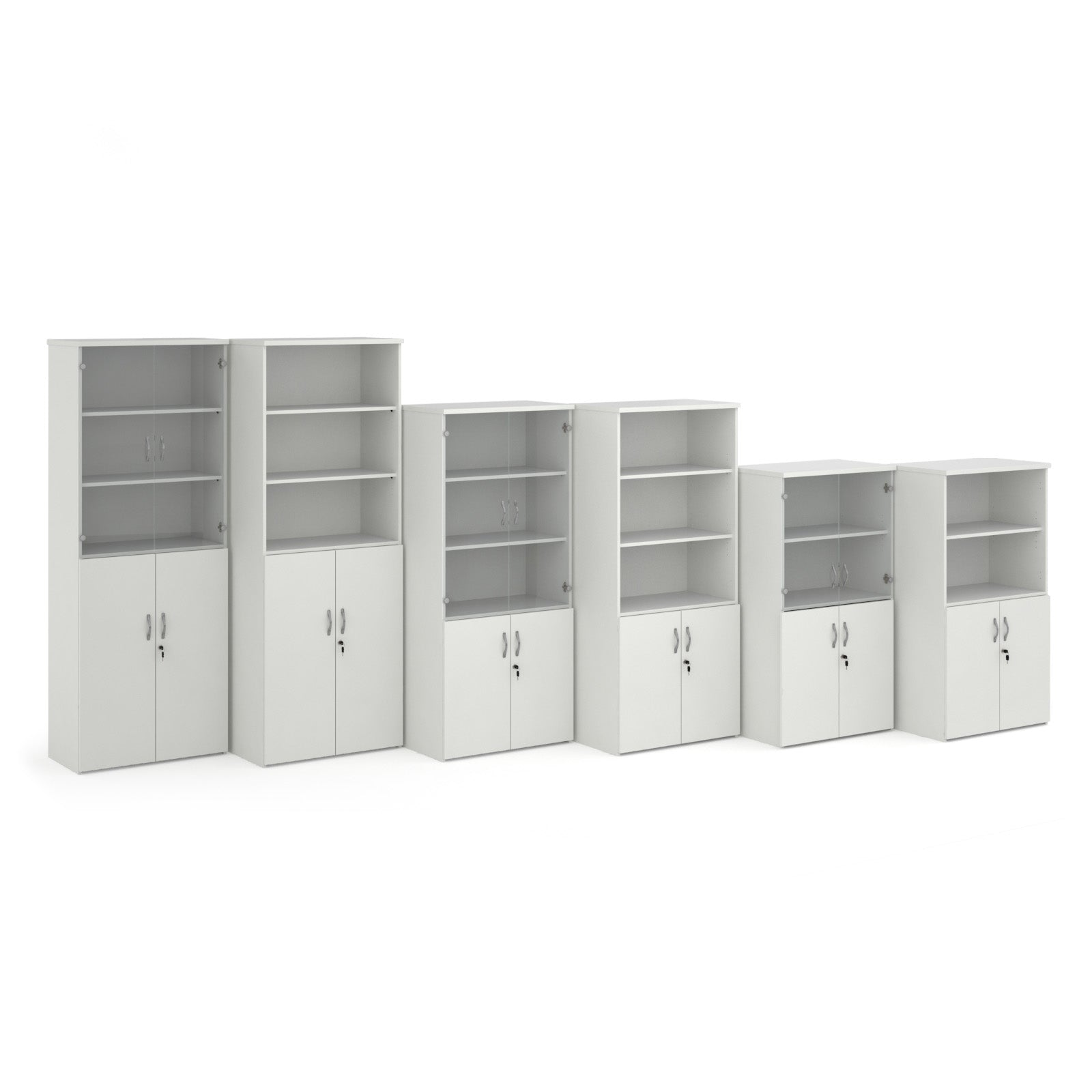 Universal combination unit with glass upper doors
