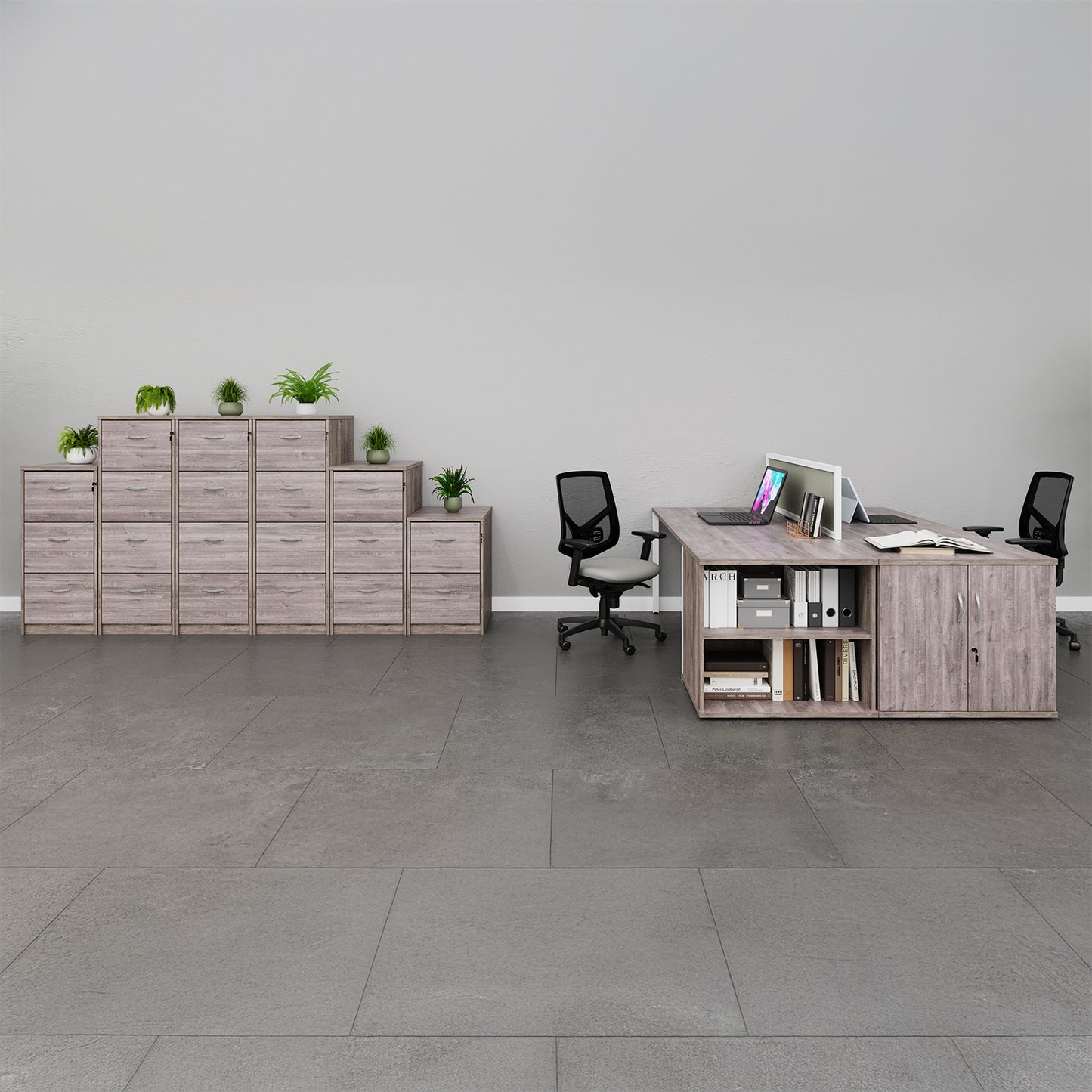 Wooden 2 door filing cabinet
