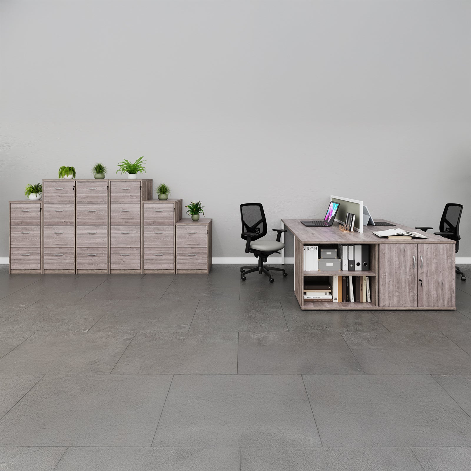 Wooden 4 door filing cabinet