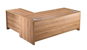 Grand Executive Bow Front Desk with Side Return – American Walnut Finish